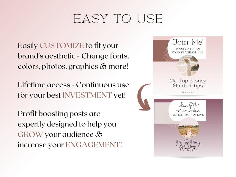 Facebook Post Canva Template, Budget Template Facebook, Facebook Template Canva for Coaches, Social Media Post, Facebook Marketing - Image 2