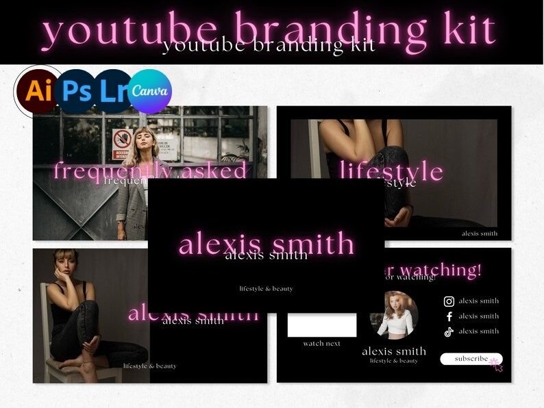 Youtube Banner, Youtube Channel Art, Youtube Branding Kit, Youtube Thumbnail, Youtube Intro, Youtube Channel Kit, Youtube Template