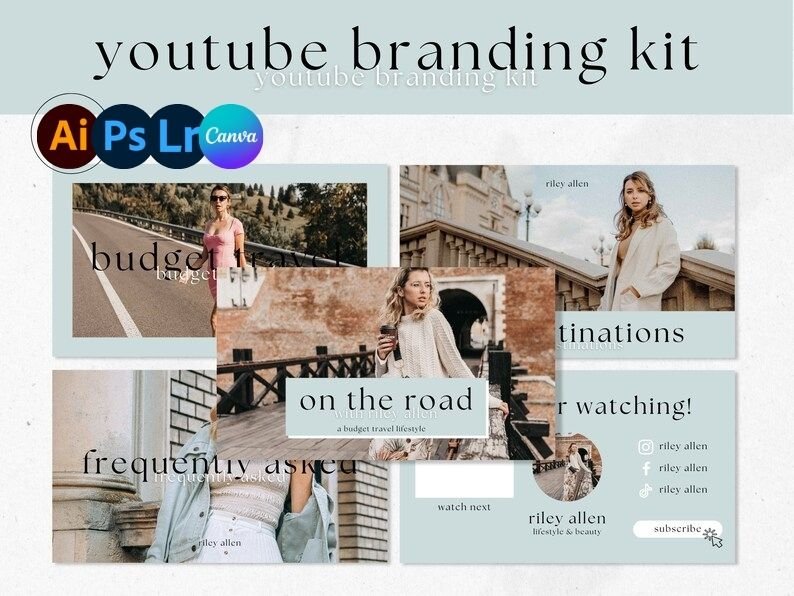 Youtube Banner, Youtube Channel Art, Youtube Branding Kit, Youtube Thumbnail, Youtube Intro, Youtube Channel Kit, Youtube Template